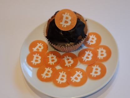 24 Oblaten mit Bitcoin Zeichen, ∅ 3cm