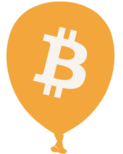 25 Luftballons aus Naturlatex mit Motiv Bitcoin