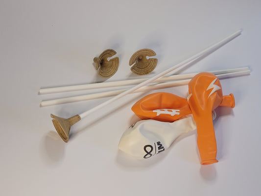 10 Papier-Ballonhaltestäbe mit Cup
