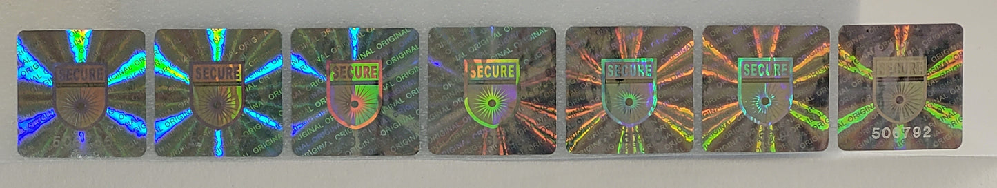 7 hologram stickers for sealing